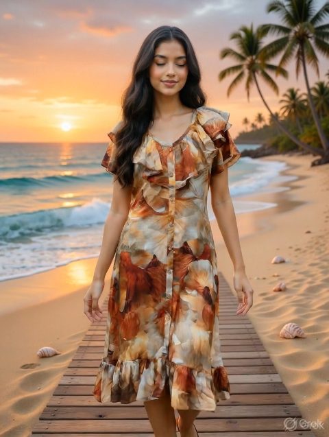 Oyster Printed Dress